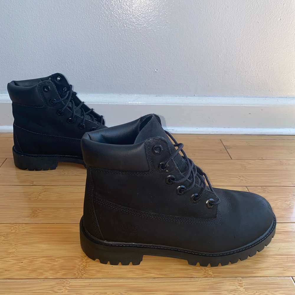 Black construction Timberland boots